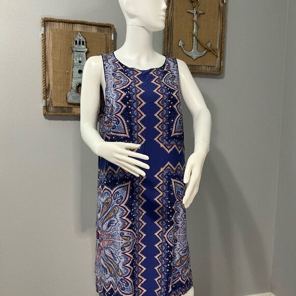 J. Jill Blue and Gold Sleeveless Sundress - Picture 5 of 7